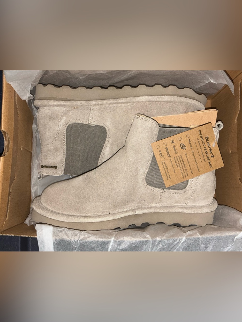 NEW Bearpaw Drew Booties in Mushroom For Women's Size 7 Medium